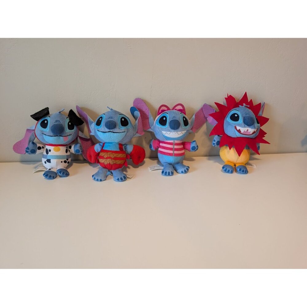 Disney 8.5" Stitch in Costume Plush Collector Set Of 4 Simba Pongo Sebastian